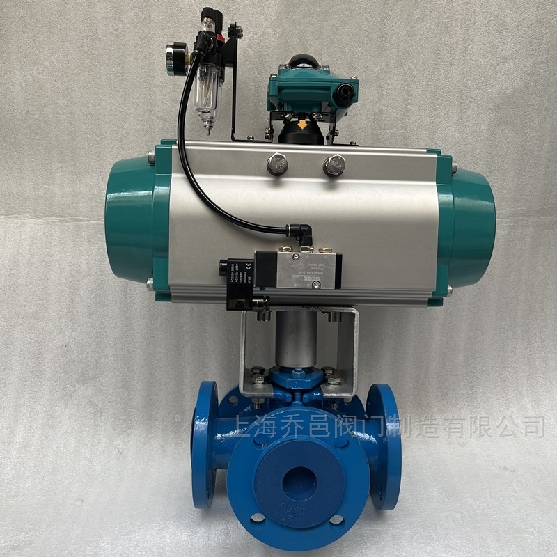 双电磁阀控制气动保温三通沥青阀